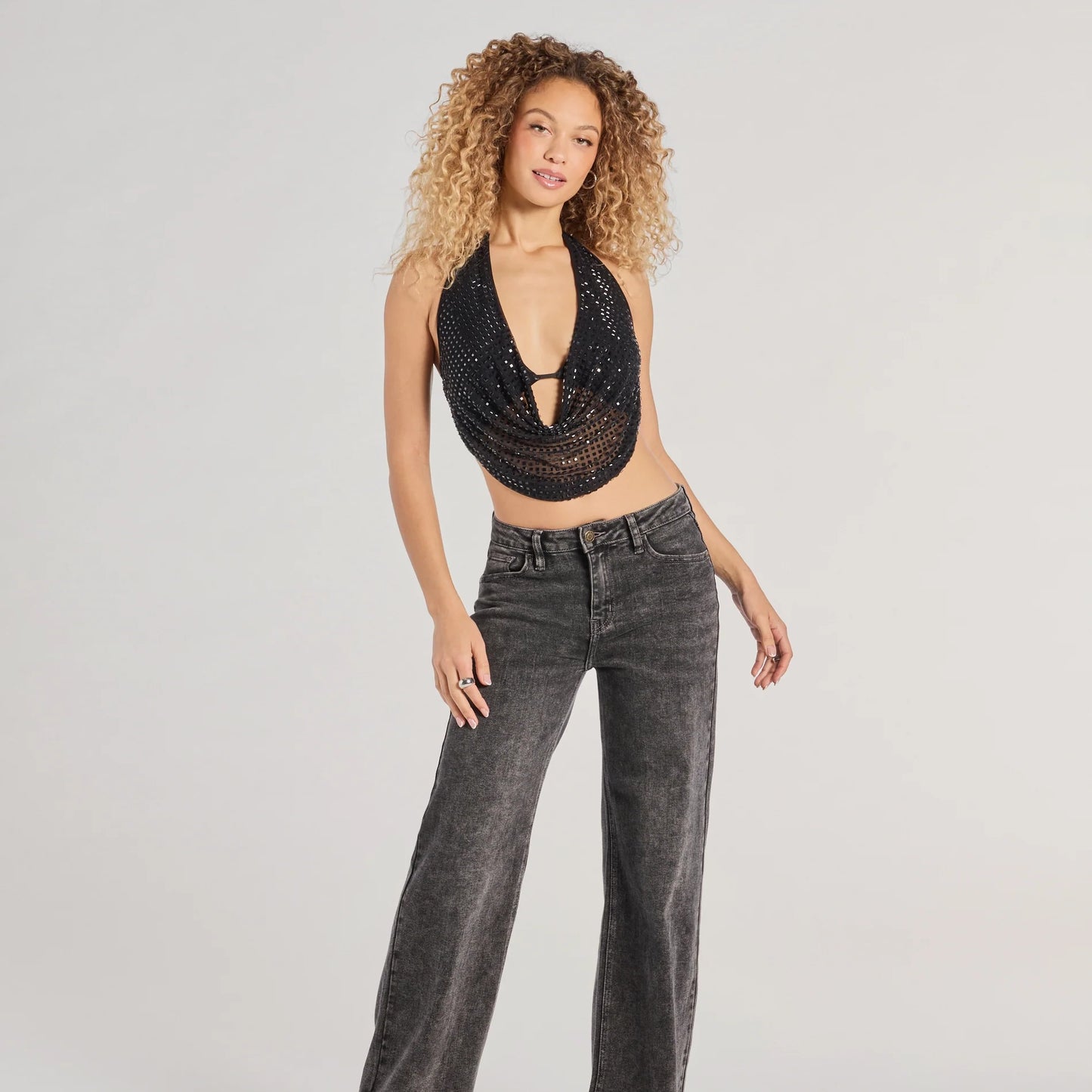 Rhinestone Halter Top