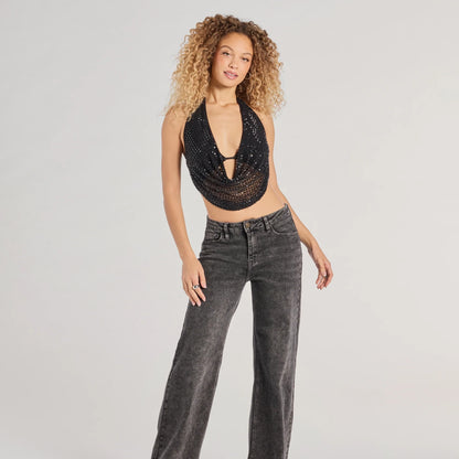Rhinestone Halter Top