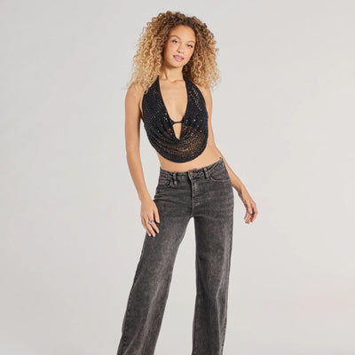 Rhinestone Halter Top