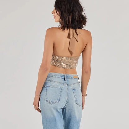 Rhinestone Halter Top