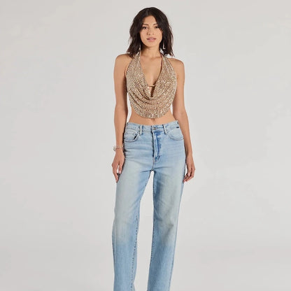 Rhinestone Halter Top
