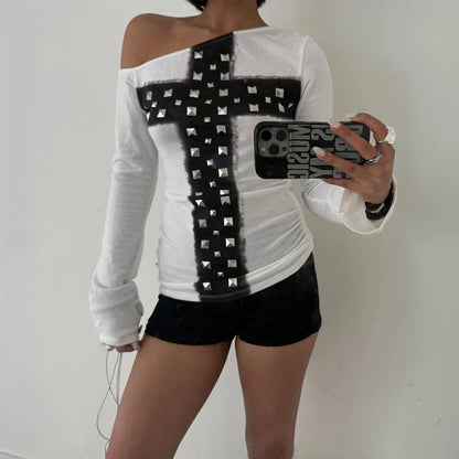 Studded Cross Top