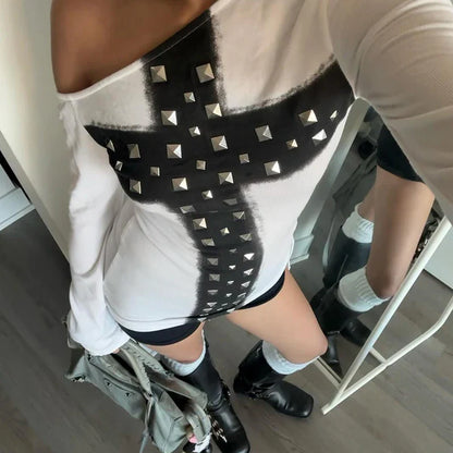 Studded Cross Top